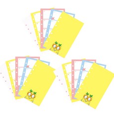 스폰지밥 아카이브 6공 다이어리 리필속지 3p, 1세트
