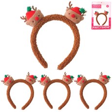 PARTYSHOW 聖誕魯道夫髮箍, 混合色, 4個