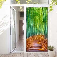 GGOOMIM 竹林小徑玄關門壁貼 cr756, 混合色, 100 x 210 cm