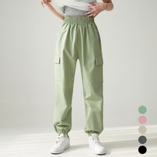 코튼클로젯 여성용 바스락 아노락 밴딩 카고 조거팬츠