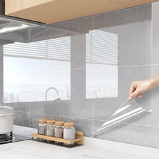 Sunbit 防汙DIY室內裝潢廚房防水廚房透明壁貼, 1個