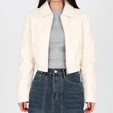 닷이프 여성용 슬로우 카라 레더 자켓 O24FW1-A0717