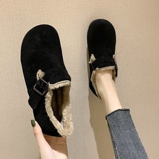 comma shoe 女款圓頭扣環毛毛鞋 RO9987