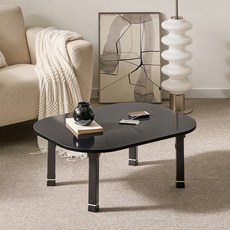 아이캔컴퍼니 국내산 E0 LPM 4단 높이조절 어반엣지 접이식 테이블 800, 블랙