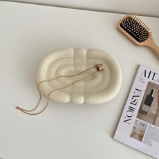 霧面陶瓷珠寶橢圓線條室內裝飾託盤 MW0139, 沙色