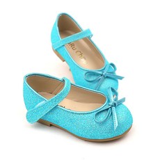 Lulushu 女童亮片8字形蝴蝶結平底鞋