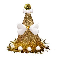 閃亮亮蝴蝶棉球尖帽, 2個, 金色