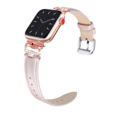 Tablese 智慧型手錶通用水鑽皮革錶帶 WBA7140 38/40mm錶面適用, 粉色的