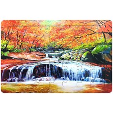 Puzzle Gallery 插畫預防失智孝親框式拼圖 秋季溪谷 李珍洙 M, 1個, 35件