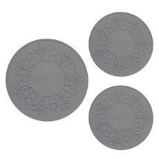 SiliconStory 韓國製造電磁爐保護墊 大+小 2入, 灰色, 1套