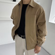 Meosidda 男款口袋麂皮軍裝夾克