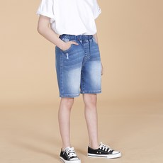 bonumam 兒童 Railbike 刮痕五分牛仔褲