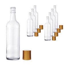 Mir Korea 金色螺旋蓋密封玻璃瓶 750ml, 8入