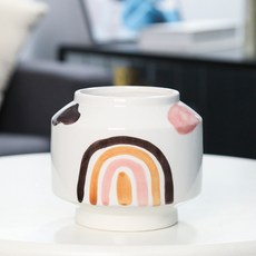 水彩迷你陶瓷花瓶 1號款式 YT_RA144, 混合色