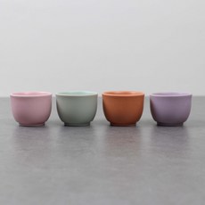 달소금 도자기 소주잔 4종 세트, 크레용 무광, 1세트