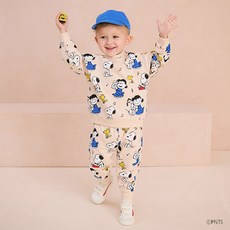 milkmile 兒童款 Peanuts 史努比與朋友們 歡樂上衣 + 下身套裝