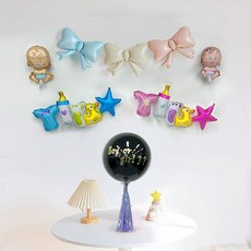 젠더리빌 풍선 DIY 세트, 02 리본 베이비, 1세트