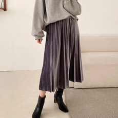 보리맘 벨로아 플리츠 밴딩 롱 스커트 벨벳 임부복 J223