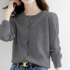 MarketA 女款基本日常圓領針織開襟衫