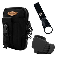 Expeak 戰術生存收納包 + 腰帶 + 水瓶掛袋套組, 黑色