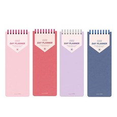 PLEPLE 一日計劃者 100 天 4 套, 桃粉色、絲綢紅色、薰衣草色、經典海軍藍