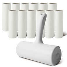 Market Plan 附蓋式斜撕除塵滾筒 白色外殼 + 補充裝12入, 1套