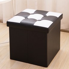 多功能折疊收納凳 38*38*38cm GH15_RD_508, 黑色, 1個