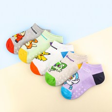 兒童用寶可夢高彈力魔術運動短襪5雙組 PK-37