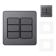 제일전기 디아트플러스 스위치 1로 6구 2개용 메탈그레이 + 투명 아크릴커버 BOM747, 2세트