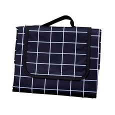 Salmeun Living 可愛格紋野餐防水墊, 黑色