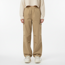 Marketpia 女性寬版鬆緊帶工裝運動束口褲