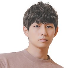 男士捲假髮 M號, 自然棕色, 1個