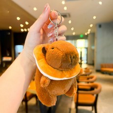 다다랜드 뚠빵한 카피바라 동물 인형 키링, 12cm, 식빵카피바라, 1개