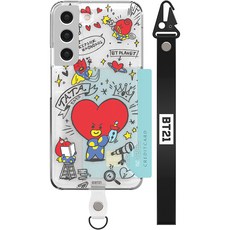 BT21 두들 스마트 탭 반투명 슬림카드 휴대폰 케이스
