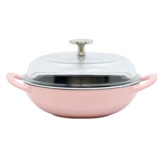 M.v.Eisenberg Royal Star KU 電磁爐適用鑄鐵琺瑯塗層迷你炒鍋, 1個, 18cm, 粉紅色