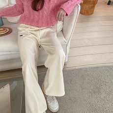 刷毛燈芯絨絲絨寬版孕婦褲 a738