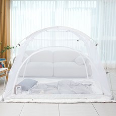 DDASUMI TENT Mosquito 帳篷型床用蚊帳布, 白色