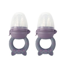 BeBeLock 小豬造型咬咬樂輔食器兩入組(附收納盒), 紅豆, 2組