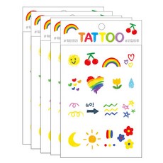 Petit 迷你紋身貼紙 TS017, 彩虹, 5個