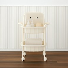 BONOHOUSE Livduck 移動式附蓋推車 1型 2層, 奶油色