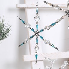 Marsh Marigold 聖誕裝飾 雪花珠飾, 藍色(B款), 1個