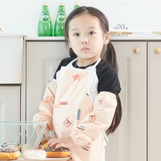 BEBE CHOUETTE 兒童圖案防水圍裙 + 袖套組