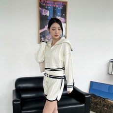 디아미뇽 여성용 케이 니트 반바지 세트