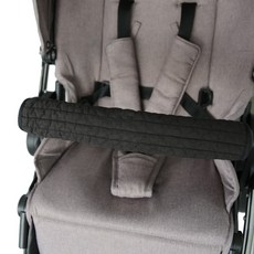 맘스포유 M4U 패브릭 100수 누빔 자수 유모차 안전바 커버, 블랙 무지, 1개