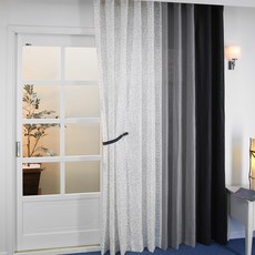 NASANDECO 100%亞麻 Dewdrop 葉子亞麻窗簾 + 綁帶, 混色