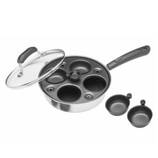 KitchenCraft 4格水波蛋不沾平底鍋, 21cm, 1個