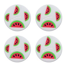 日常水果汽水矽膠杯墊 4入, 西瓜