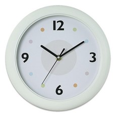 QLZHS 輕奢奶油風圓形掛鐘/客廳鐘錶/靜音時鐘/石英鐘/數字鐘 10吋, 白色