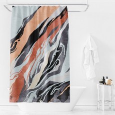 北歐簡約浴室浴簾 L50 款式4 90 x 180 cm, 1個