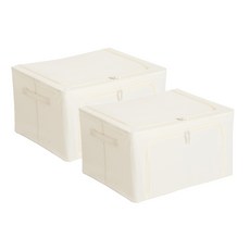 house recipe. 都市布料生活收納箱, 象牙白, 2個